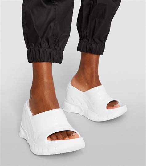 white givenchy sliders|givenchy marshmallow slide wedge sandals.